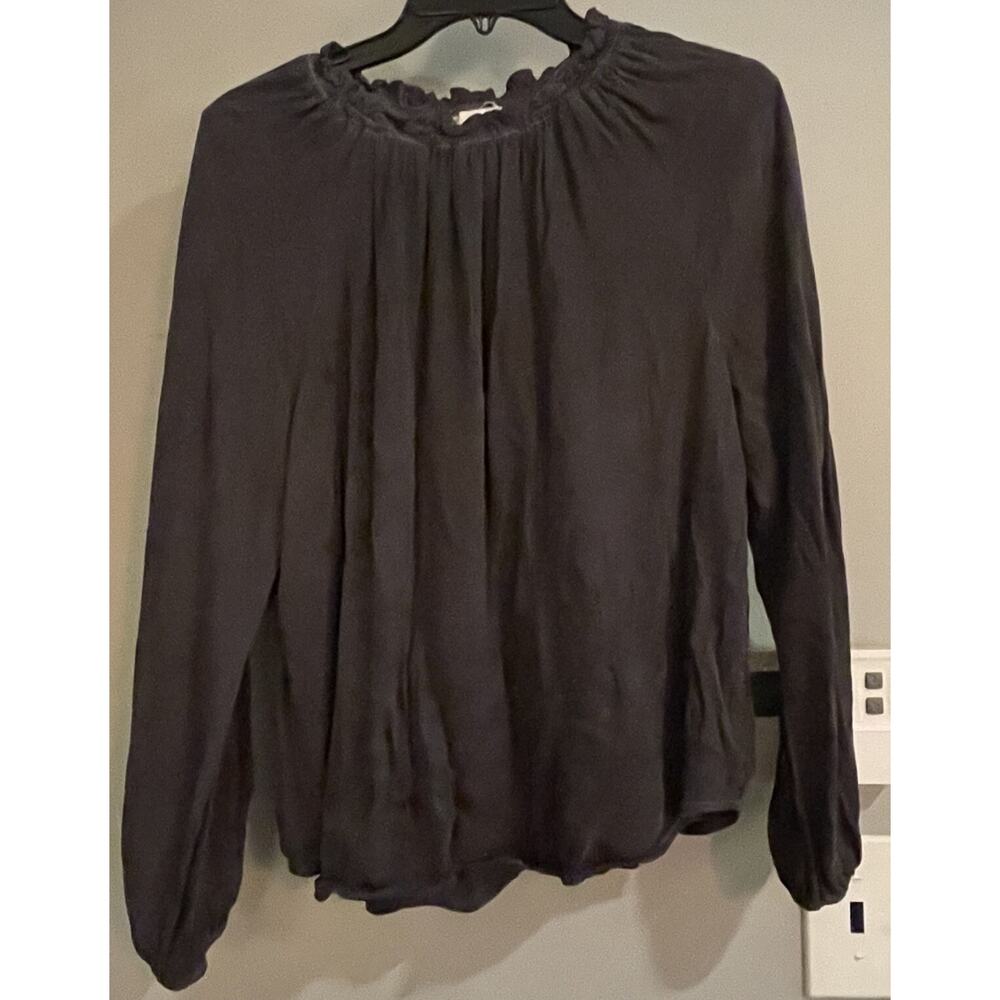 Bella Dahl Top Long Sleeve Ruched Raglan Sleeve Blouse Womens Medium